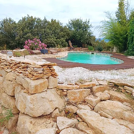 Willa La Ou Le Ciel Est Ne Beau Mas Pierres Et Contemporain Sur Grande Propriete Vue Mont Ventoux Dentelles De Montmirail *